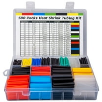 Huryfox 580PCS Heat Shrink Tubing Wire Assortment Kit with Case, Multi-Colors, 11 Sizes