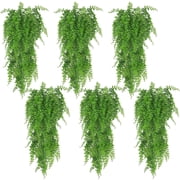 Huryfox Artificial Hanging Plants Fern Vine - 6PC Fake Ivy Leaves Decoration for Indoors & Outdoors, Faux Foliage Greenery Decor for Living Room, Kitchen, Balco