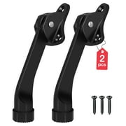 Huryfox Door Stops - 2-Pack Heavy Duty Door Stops, Non-Slip Rubber, Door Brackets, for Bottom of Doors (4 inch, Black)