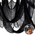 thumbnail image 1 of Huryfox Halloween Creepy Cloth Decoration Extra Large 180 x 30in Black Gauze Fabric Spooky Decor for Indoor and Outdoor, 1 of 5