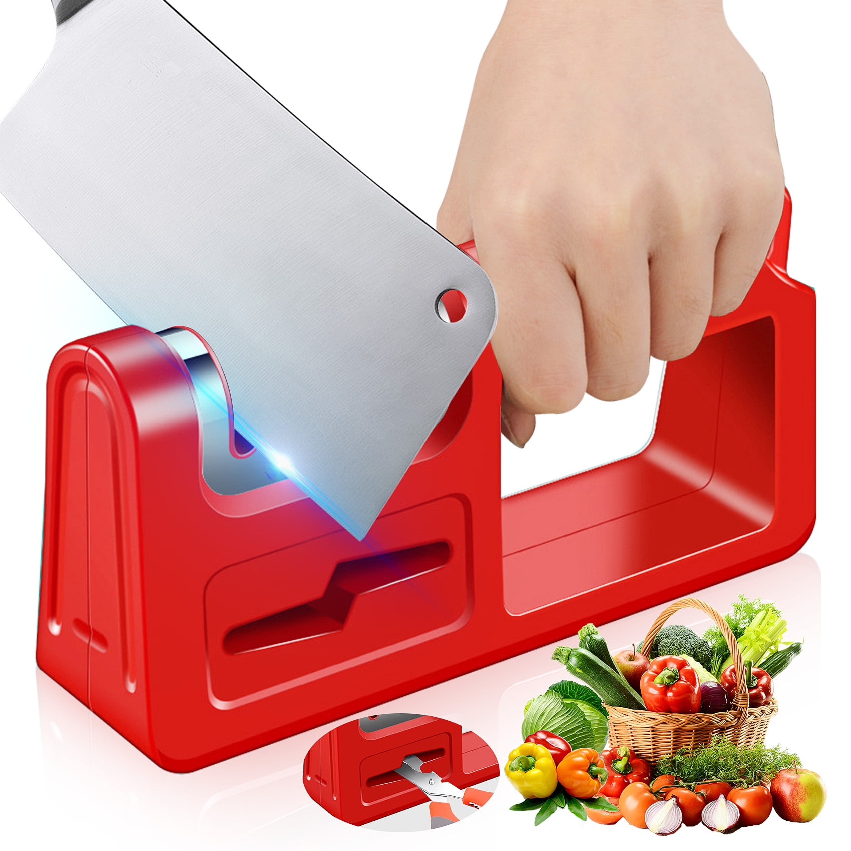 Huryfox Knife Sharpener, 4 in 1 Multifunctional Kitchen Knife Sharpener