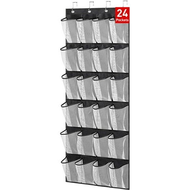 Huryfox Over The Door Shoe Organizer 24 Mesh Pockets Hanging Shoe Rack