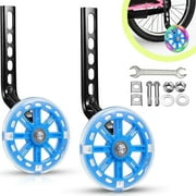 Huryfox Reusable 12-20" Adjustable Flashing Silent Training Wheels, Blue