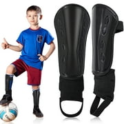 Huryfox Soccer Shin Guards with Ankle Protection for Kid and Teenager-Black,S