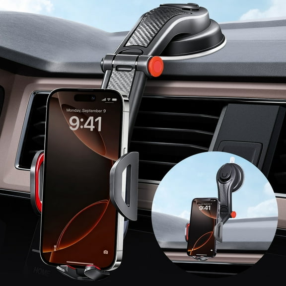 Huryfox Universal Car Phone Holder - Perfect for Windshields & Dashboards - Fits All Smartphones