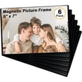thumbnail image 1 of Hurzmoro Magnetic Picture Frame, 5x7 Inches, Reusable Black Magnet Fridge Photo Sleeves, Ideal for Refrigerator, Locker, and Office Cabinet, Pack of 6, 1 of 5