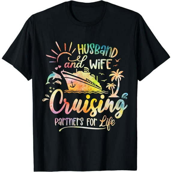 Husband And Wife Cruising Partners For Life Couples Cruise T-Shirt