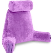 Husband Backrest Pillow Medium Light Purple - Detach Neck Roll, Removable Cover