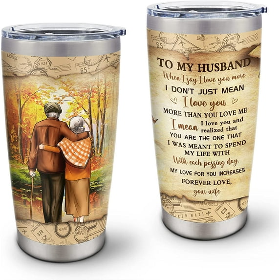 Husband Birthday Gift Coffee Tumbler, Anniversary Wedding Gifts For Husband, Husband Gift From Wife, Best Gift Idea For Husband, Gifts For Husband Birthday Unique Coffee Mugs 20oz 1PC