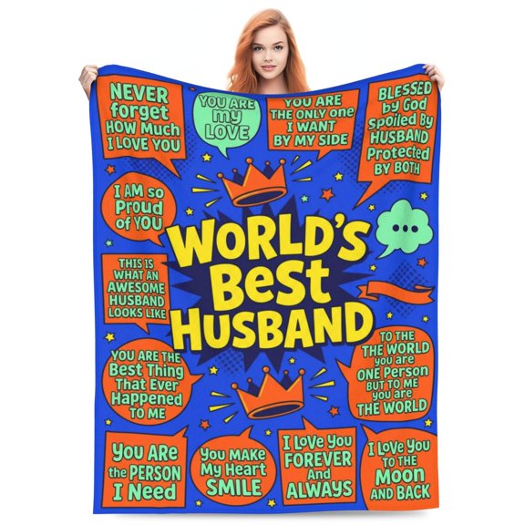 Husband Birthday Throw Blanket, Gift from Wife, Anniversary Wedding Gift for Husband, Romantic Gift for Him 50x40