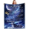 thumbnail image 1 of Husband Blankets from Wife Throws Blanket for Best Husband Gifts Birthdays Anniversary Wedding Gifts Fathers Day Blanket Bedding Travel, 1 of 6