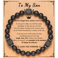 thumbnail image 1 of To My Husband, Boyfriend, Son, Grandson, Dad, Grandpa, Papa, Daddy, Brother, Man, Stepdad, Uncle, Fiance, Soulmate, Nephew, Godfather Gifts, Elastic Rope Bracelet for Men Teen Boys, 1 of 6