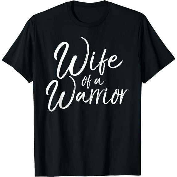 Husband Cancer Support Gift for Women Cute Wife of a Warrior T-Shirt
