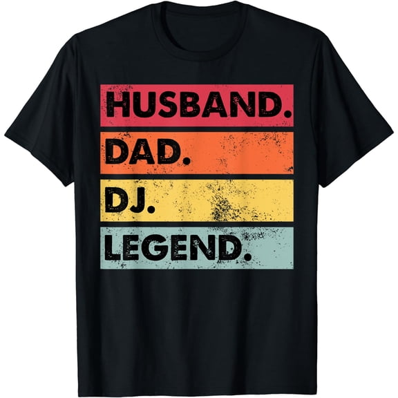 Husband Dad DJ Legend Funny DJ Disc Music Player T-Shirt