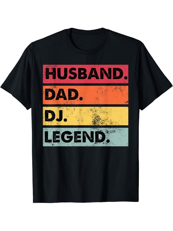 Husband Dad DJ Legend Funny DJ Disc Jockey Music Player T-Shirt