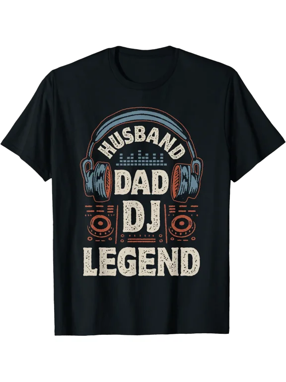 Husband Dad DJ Legend Funny Disc Jockey Father's Day Retro T-Shirt, Unisex T-Shirt