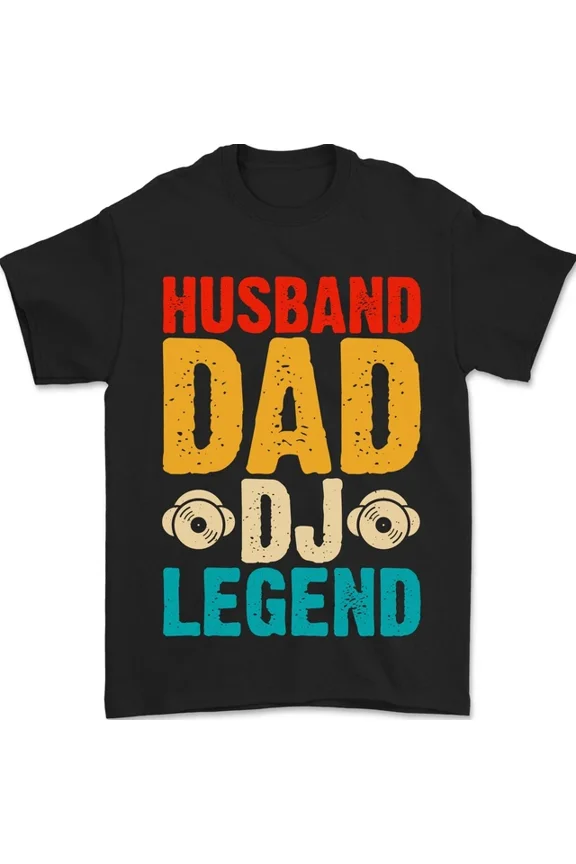 Husband Dad Dj Legend Fathers Day Mens T-Shirt Cotton