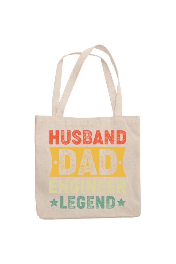 Husband. Dad. Engineer Legend. Father's Day or Dad's Birthday, 12oz Canvas Tote Bag