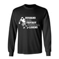 thumbnail image 1 of Husband Dad Fantasy Football Legend Sarcastic Humor Novelty Men's Long Sleeve Shirts, 1 of 3