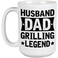 thumbnail image 1 of Husband. Dad. Grilling Legend. Griller Dad's Birthday or Father's Day, White 15oz Ceramic Mug, 1 of 5