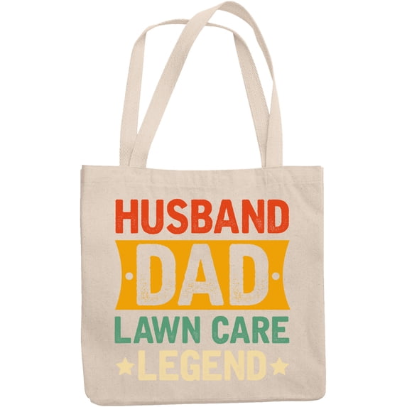 Husband. Dad. Lawn Care Legend. Father's Day or Dad's Birthday, 12oz Canvas Tote Bag