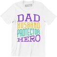 thumbnail image 1 of Husband Dad Protector Hero Father's Day Daddy Parenthood Men's Tee Shirt, 1 of 4