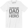 thumbnail image 1 of Husband Dad Protector Hero Fathers Day Dad Daddy Birthday Men's T-Shirt, 1 of 4