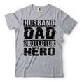 thumbnail image 1 of Husband Dad Protector Hero Shirt Father's Day Dad Tshirt Father Birthday Gift Shirt For Men (X-Large Grey), 1 of 6