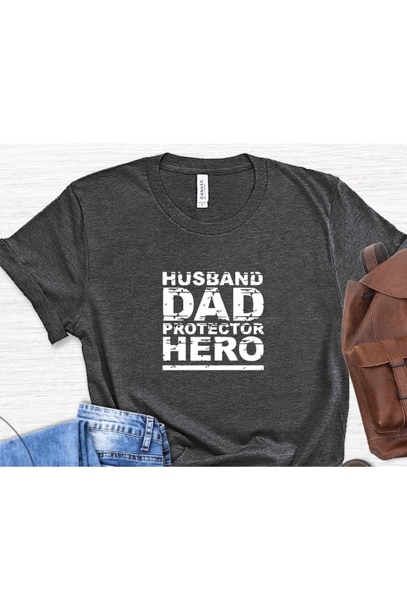 Husband Dad Protector Hero Shirt,Hubby,New Dad Shirts,Fathers Day Gift,Best Dad Tee,Dad Hospital Tees,Pregnancy Announcement to Dad TSHIRT All Size S-5XL