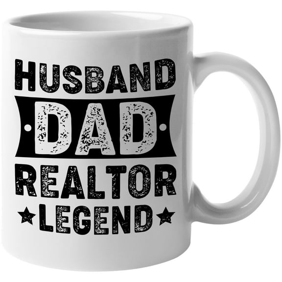 Husband. Dad. Realtor. Legend. Dad's Birthday or Father's Day, White 11oz Ceramic Mug