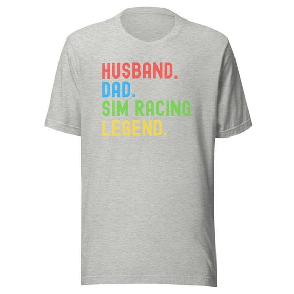 Husband Dad Sim Racing Legend Shirt, Unisex, Racing Sim Shirt, Funny Gaming Esport Shirt, Sim Racer Shirt, Car Racing Gamer Shirt (Athletic Heather, 2XL)