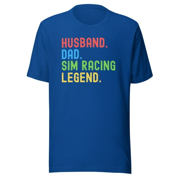 Husband Dad Sim Racing Legend Shirt, Unisex, Racing Sim Shirt, Funny  Gaming Esport Shirt, Sim Racer Shirt, Car Racing Gamer Shirt (True Royal, S)