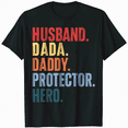thumbnail image 1 of Husband Dada Daddy Protector Hero Father Funny Dad Gift T-Shirt, 1 of 5