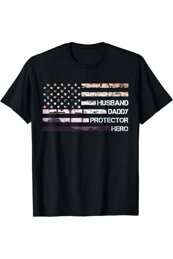 Husband Daddy Protector Hero Father's Day Dad Gift Papa Idea T-Shirt