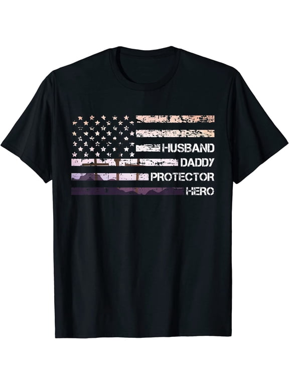 Husband Daddy Protector Hero Father's Day Dad Gift Papa Idea T-Shirt