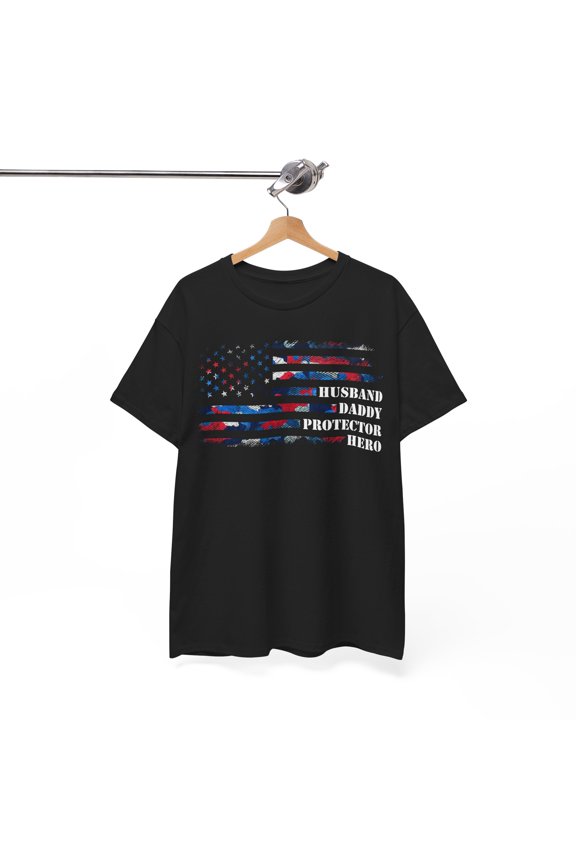 Husband Daddy Protector Hero Fathers Day Camo American Shirt ID-0415-133C