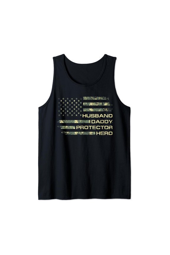 Husband Daddy Protector Hero Fathers Day Tank Top Size S-3XL