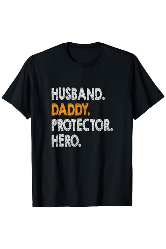 Husband Daddy Protector Hero Graphic Short Sleeve T-Shirt for Men Father's Day Gift