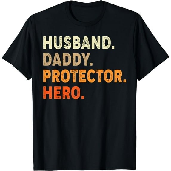 Husband Daddy Protector Hero Men Funny Fathers Day Father T-Shirt