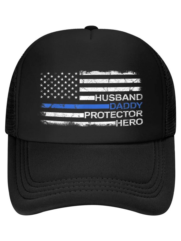 Husband Daddy Protector Hero Police Officer Father Dad Baseball Cap