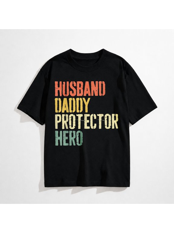 Husband Daddy Protector Hero Shirt Men Dad Fathers Day T-Shirt