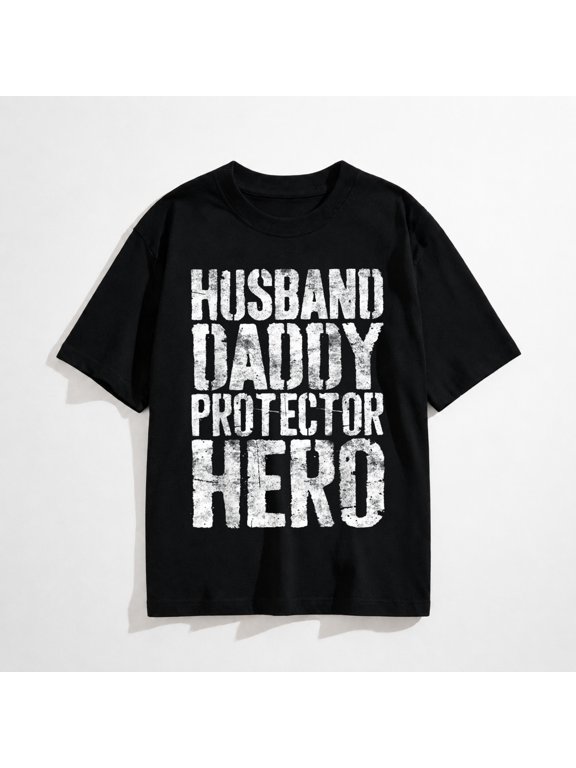 Husband Daddy Protector Hero Shirt Men Dad Fathers Day T-Shirt
