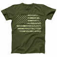 thumbnail image 1 of Husband Daddy Protector Hero T-shirt, Patriotic American Flag Shirt, Father's Day Crewneck Shirt for Dad, Husband, Hero, 1 of 6