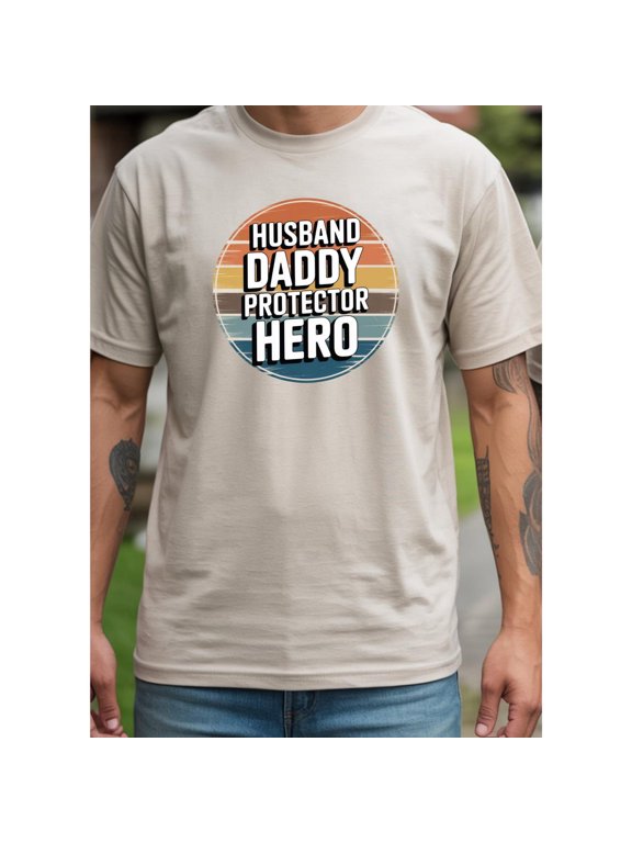 Husband Daddy Protector Hero Vintage Retro Dad Father’s Day For Family Man T-Shirt