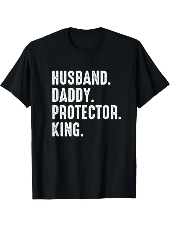 Husband Daddy Protector King Fathers Day T-Shirt Gift for Dad, Mom, Daughter, Co