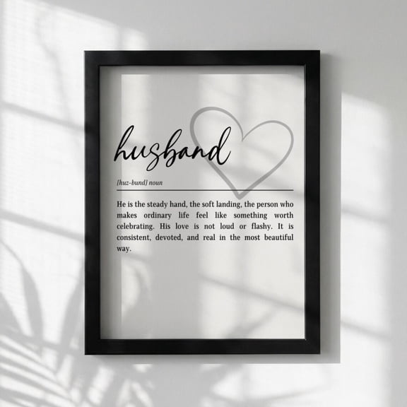 Husband Definition Print, Romantic Gift for Him, Minimalist Typography Wall Art, Modern Home Decor, Poster Only