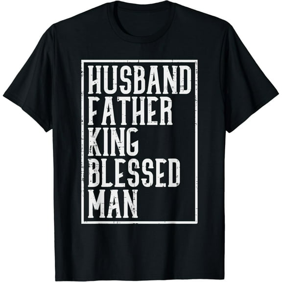 Husband Father King Shirt Blessed Man Black Pride Dad Gift T-Shirt