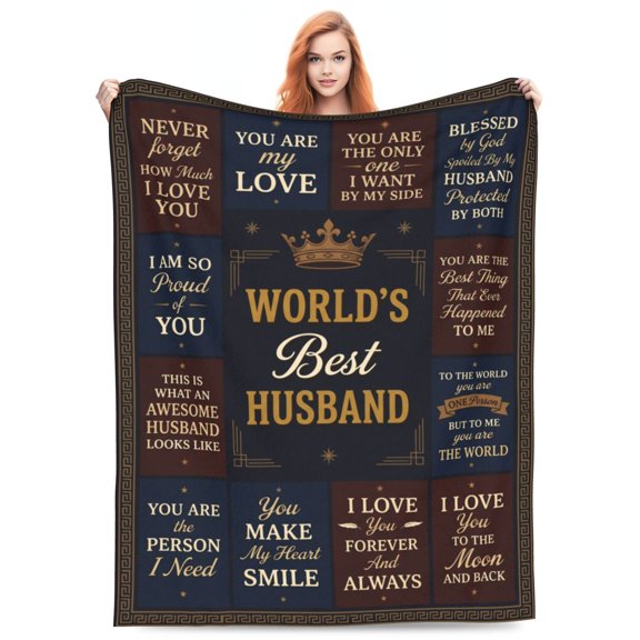 Husband Gift Blanket, Anniversary Wedding Throw, Birthday Gift from Wife, Cozy Gift for Husband 50x40