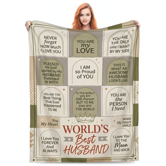 Husband Gift Blanket, Birthday Throw Blanket from Wife, Anniversary Wedding Gift for Husband, Cozy Gift for Him 50x40