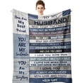 thumbnail image 1 of Husband Gifts from Wife Blanket - Gifts for Him Husband 60" x 50" Blankets - Best Husband Gifts for Men - Future Gifts for Husband Who Has Everything - Valentines Anniversary Birthday Gift Ideas, 1 of 5
